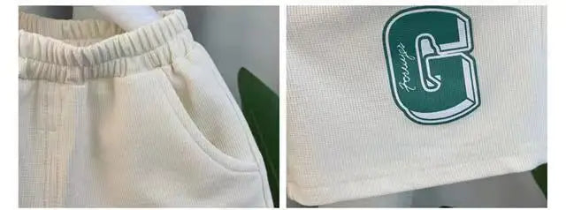 Kids Boys Summer Vest Set New Fashionable Baby Net Red Clothes Boys and Children's Fashion Two Piece Set Kids Outfits