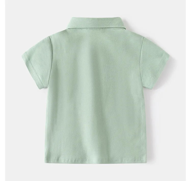 Summer Polo Tshirts for Boys Cotton Fashion Solid Color Toddler Kids Tees Children's Clothes