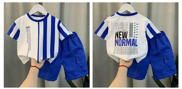Summer Boy Clothing Suit New Children's Clothes Set Boys Short Sleeve T-Shirt Shorts 2 Piece Set Kids Sportswear Suit 2 4 6 8Y