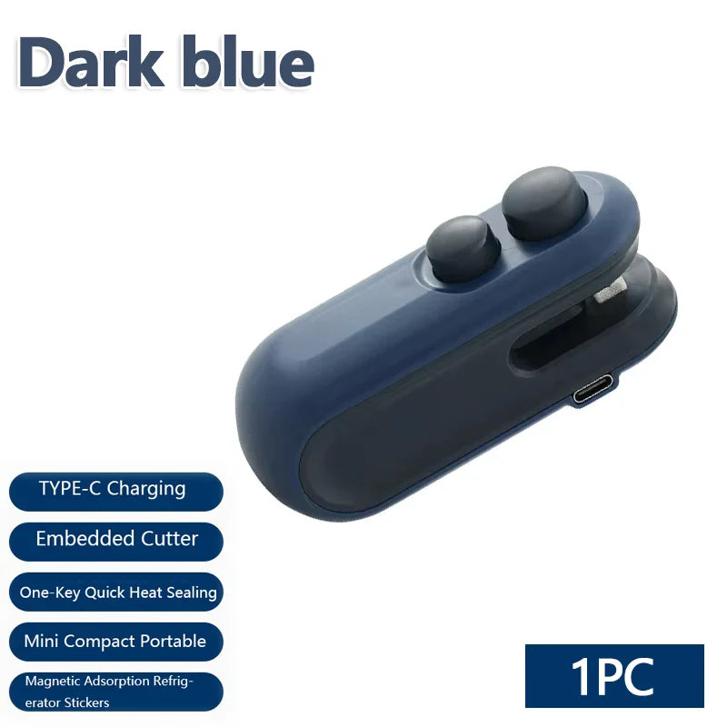 Portable Sealer Mini Heat Bag Sealing Machine Heat Sealer For Snacks Rechargable Heat Sealer Multi-function Kitchen Tool 2 in 1