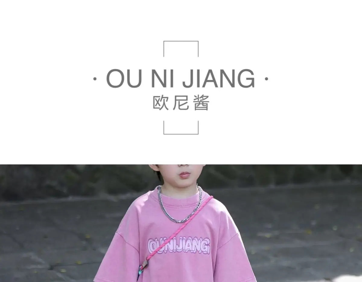 Boys Set Summer Outfit 2025 New Cute Pink T-shirt+ Floral Long Pants Children's Short Sleeved Handsome Pants Two-piece Set