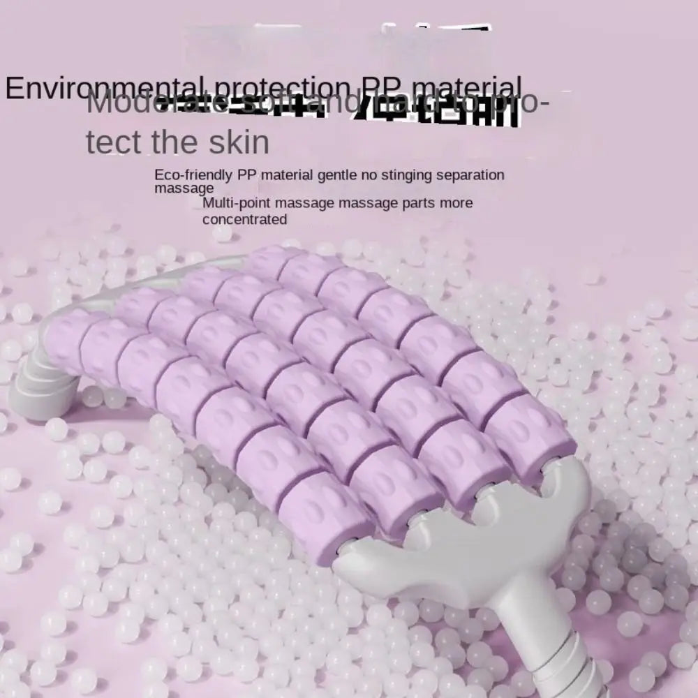 Curved Flexible Muscle Massage Rolle Sensory Training Four Rows Muscle Roller Stick Non Slip Guasha Massager Tool