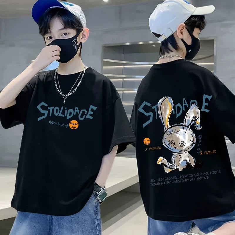 Summer Kids Clothes Short Sleeve T Shirts Boys Clothes Streetwear fashion Print Cartoon T Shirt 100%Cotton Tops Tees Children