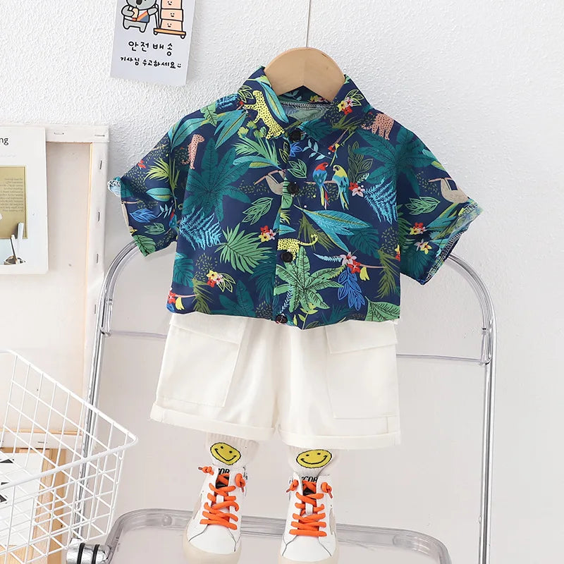 Summer Fashion Baby Boy Clothes Sets T-shirt + Pants 1-4T Toddler Casual Clothing Suits Children Kids Boys Outfits Suit