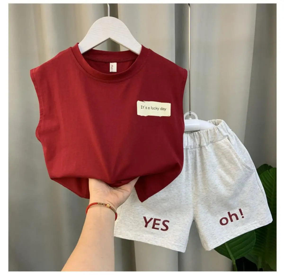 2025 New Boys Baby Girl Summer Vest Set Summer Sleeveless Fashion Boys' and Children's Handsome Two Piece Set