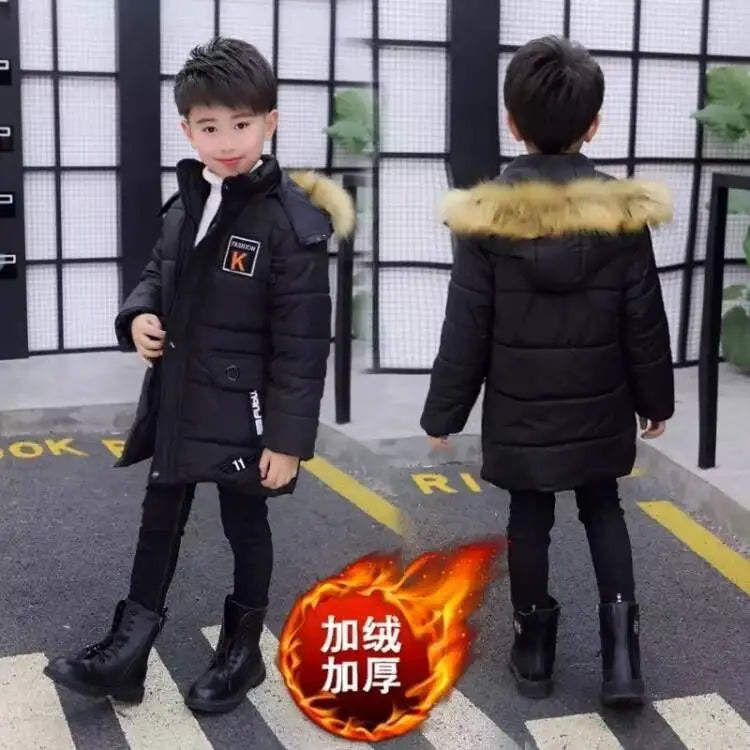 2023 Children Warm Clothing toddler boy Clothes Teen Down Cotton Padded Winter Jackets Hooded Coat Thicken Outerwear Kids Parka