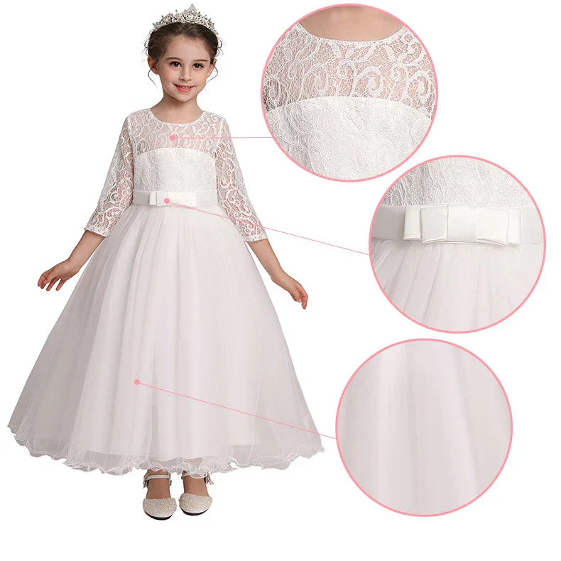 Baby Girl Princess Dress for Party Ball Gown Wedding White Dresses Kids Christmas Bridesmaid Costume Girl Birthday Party Dress