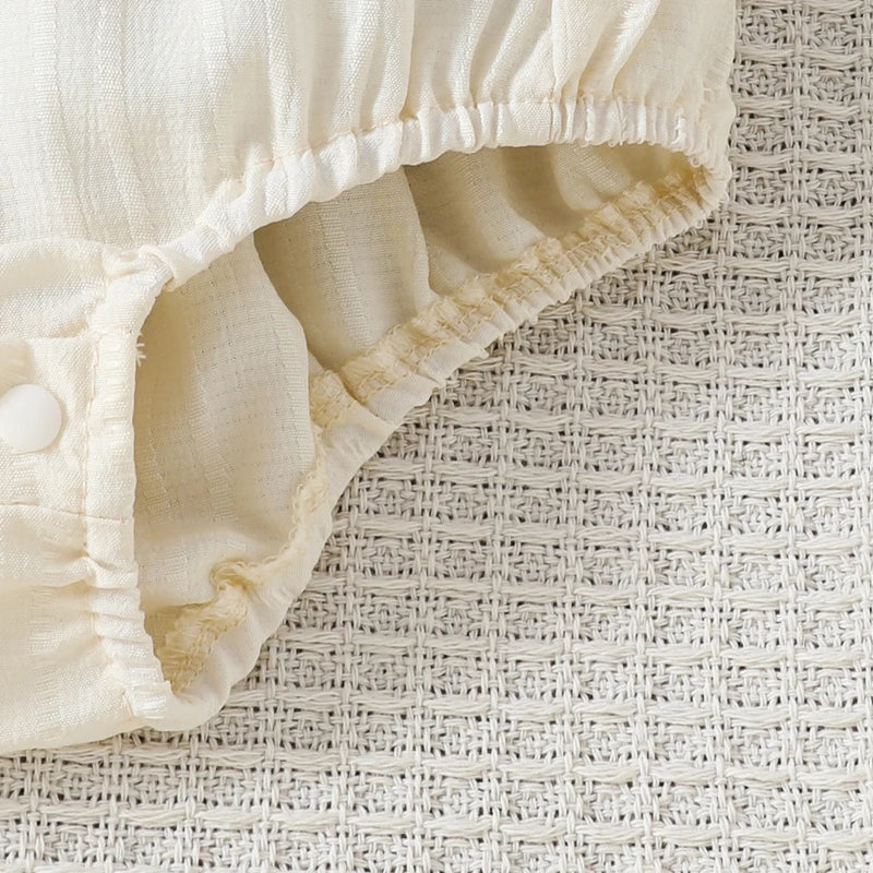 Baby Girls Boys Summer Romper Infant Sleeveless Letter Embroidery Button Casual Overalls