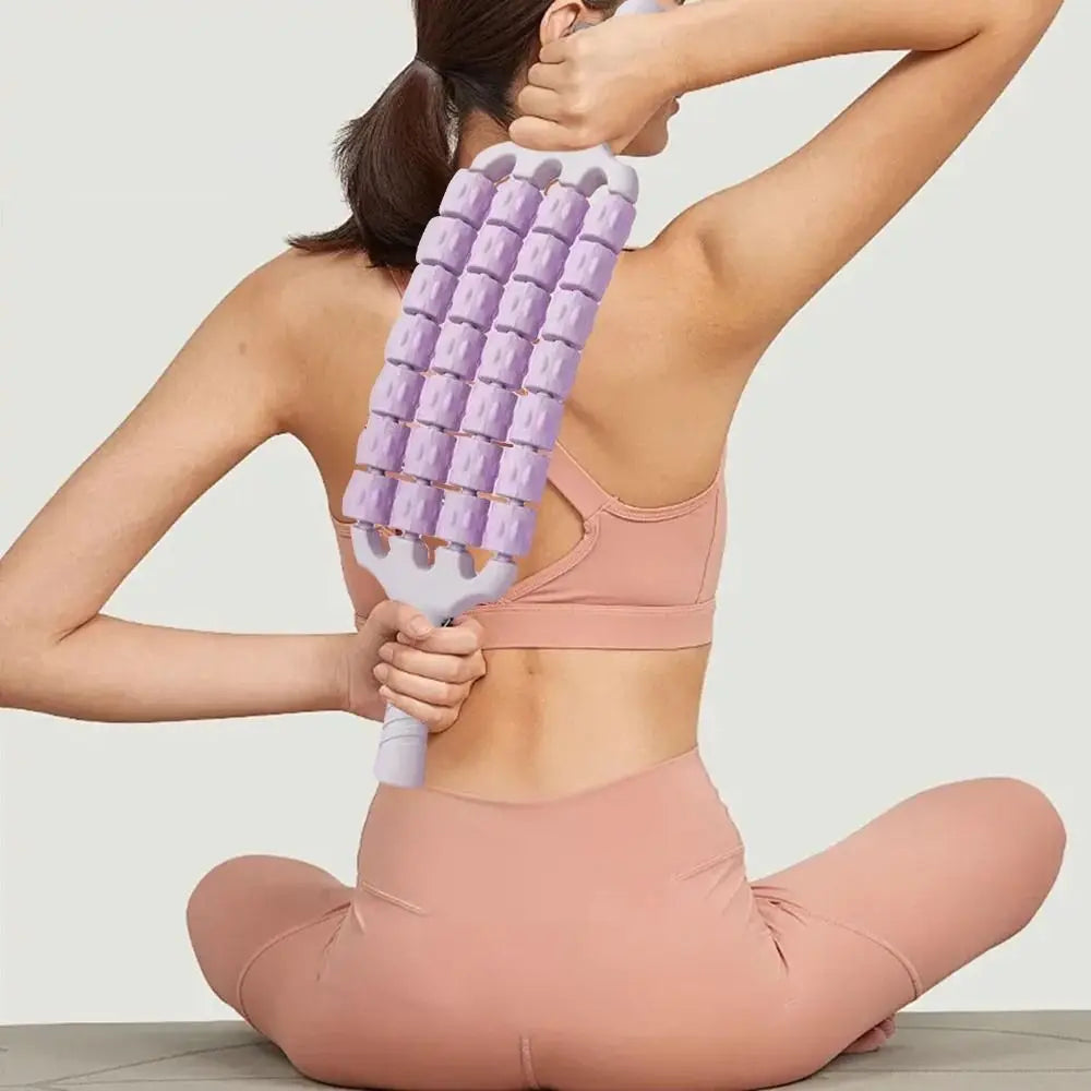 Curved Flexible Muscle Massage Rolle Sensory Training Four Rows Muscle Roller Stick Non Slip Guasha Massager Tool