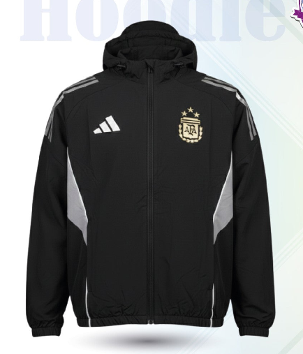 Argentina Black Hoodie wind Breaker
