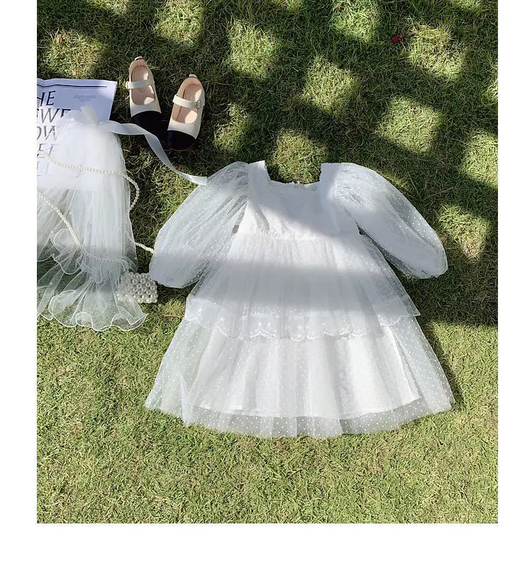 Summer Girl Dress Elegant Flower Lace Dress For Girl Princess Party Wedding Dress Ceremony Prom Gown Communion Clothes 1-6Y