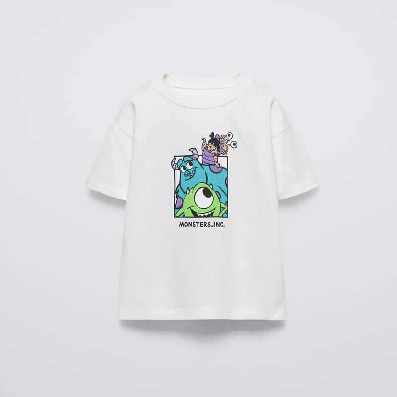 2025 New Summer Clothes Boys T-shirt Cartoon Fashion Kids Short Sleeve Tees Tops Trendy Design Children's Wear Crewneck T Shirts