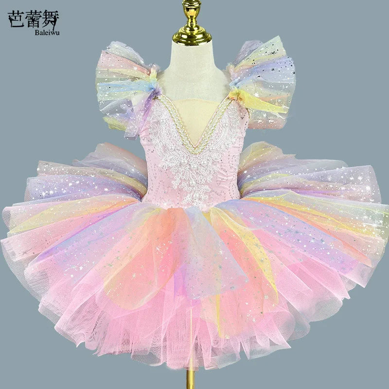 Summer Party Girls Dresses Kids Clothes Vestidos Princess Outfit Girl Dress Tutu Stage Ballet Leotards Dance Costumes Ballerine