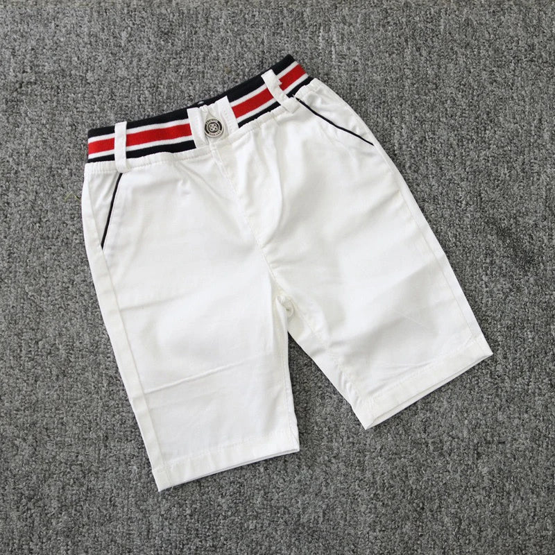 Summer Boys Clothing Set Cotton Striped Short Sleeve Lapel Shirt Pants 2Pcs Suit For 2-6 Years Kids Casual Outfits Elegant Suit