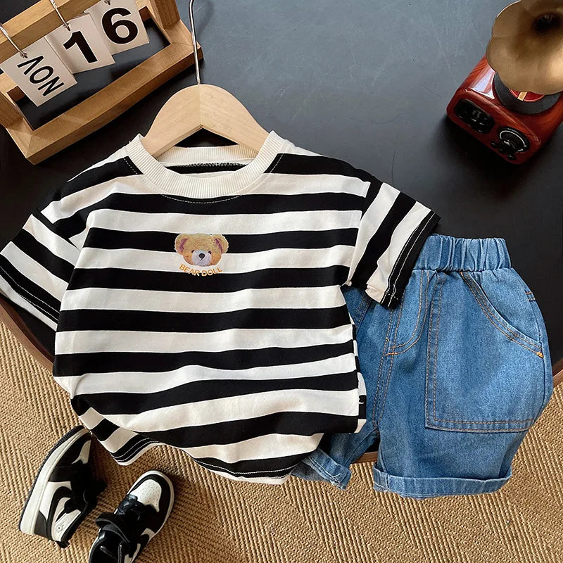 Summer Fashion Baby Boy Clothes Sets T-shirt + Pants 1-4T Toddler Casual Clothing Suits Children Kids Boys Outfits Suit