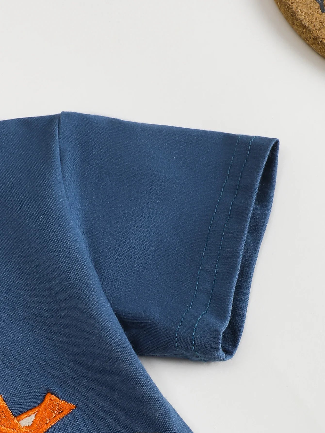 Infant Boys Summer Short Sleeve Outfit with Helicopter Embroidery Pattern Baby Clothing Set