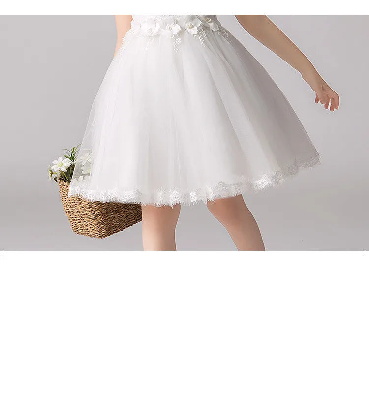 Girl's Princess dress Children's Day Birthday Party Lace Bubble skirt Summer style Dress