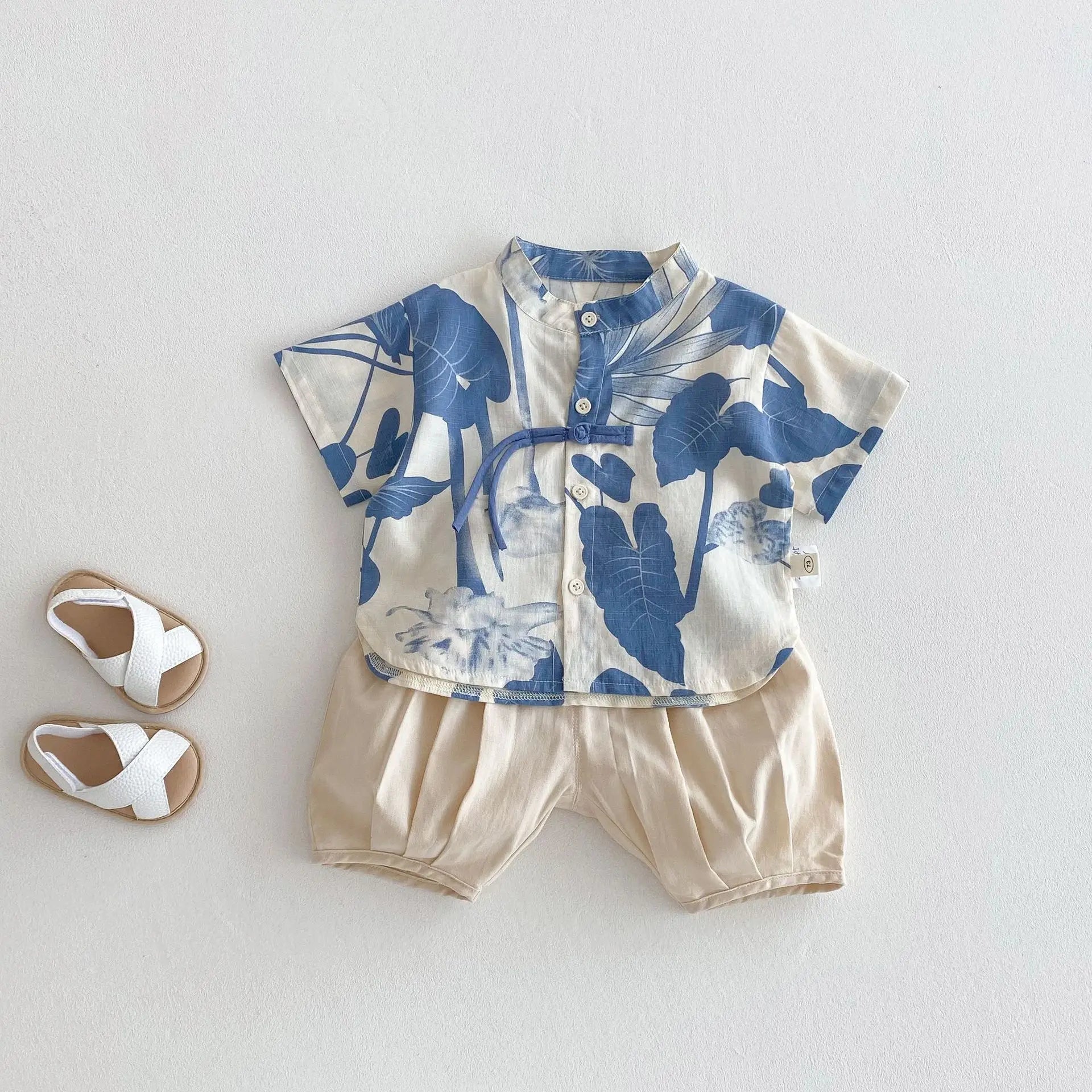 Boys' Fashion Summer Dress 2025 New Summer Children's Western Style Korean Edition Painting Shirt Baby Solid Color Casual Pants