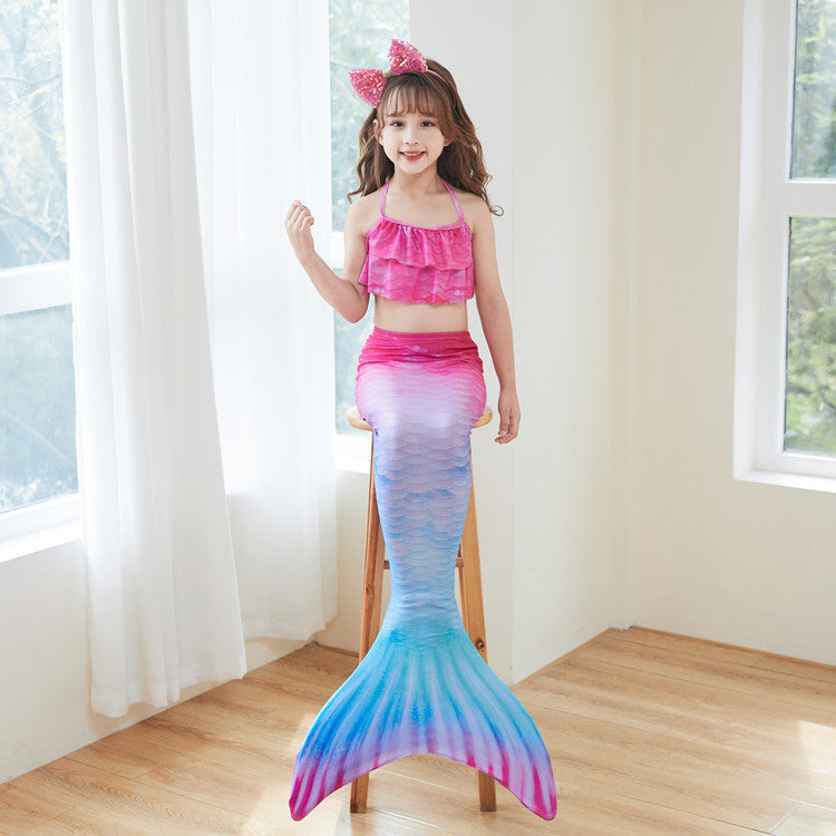 Three Piece Fashion Kids Mermaid Toddler Boho Swimsuit