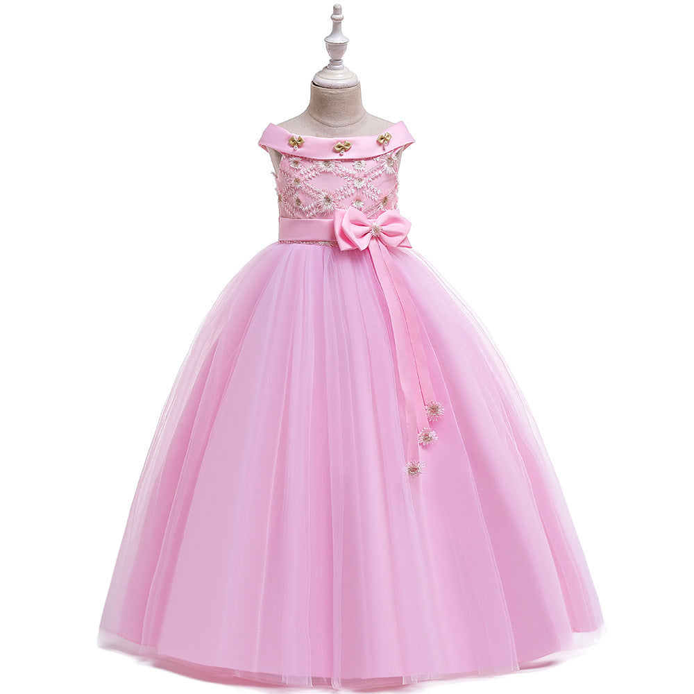 European And American One Shoulder Girls Dress Skirt
