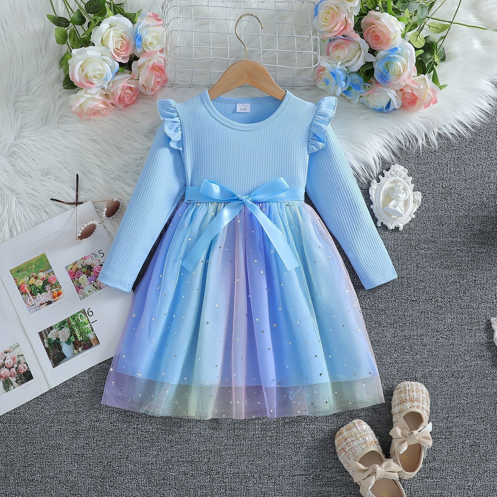 Baby Long Sleeve Bowknot Dress