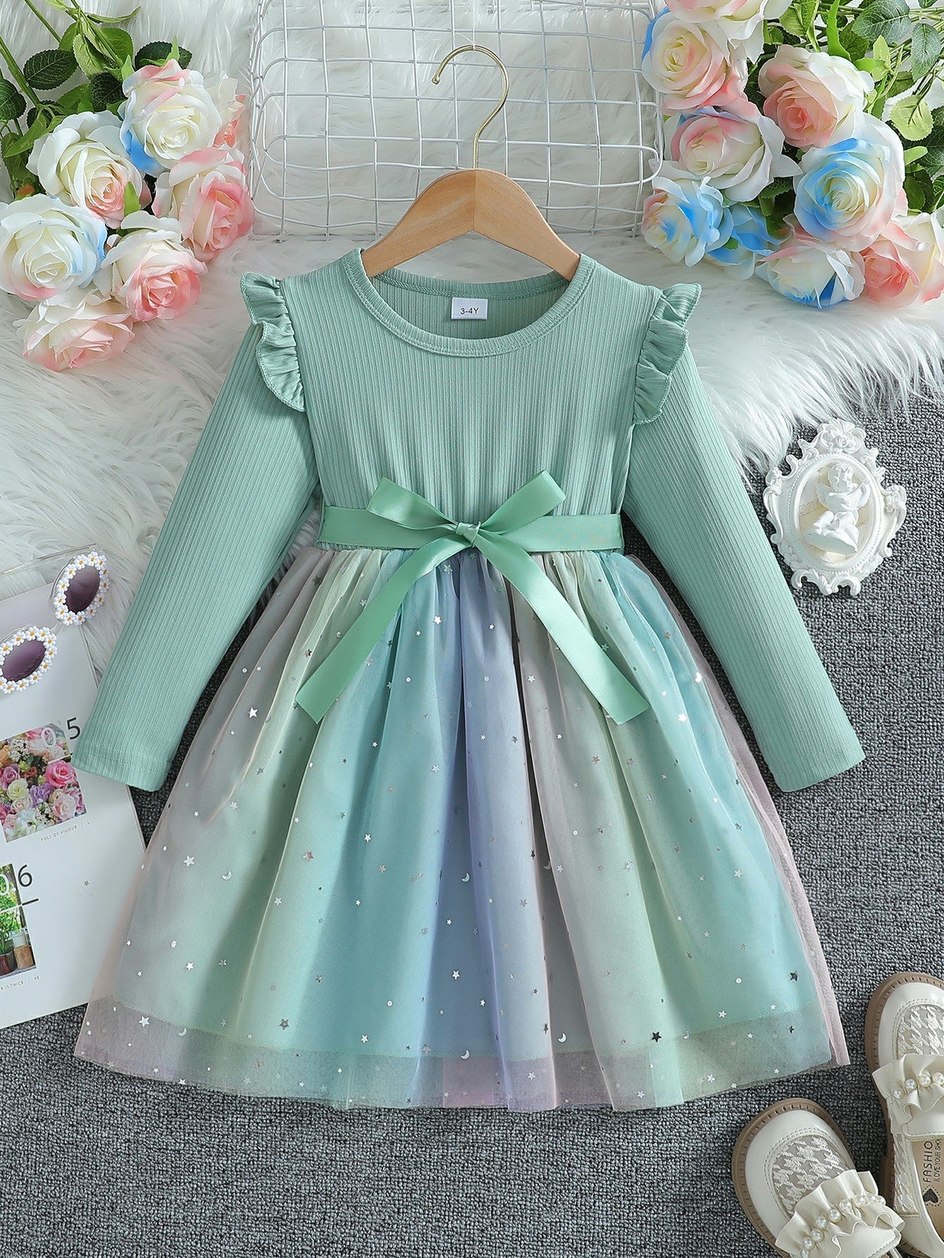Baby Long Sleeve Bowknot Dress