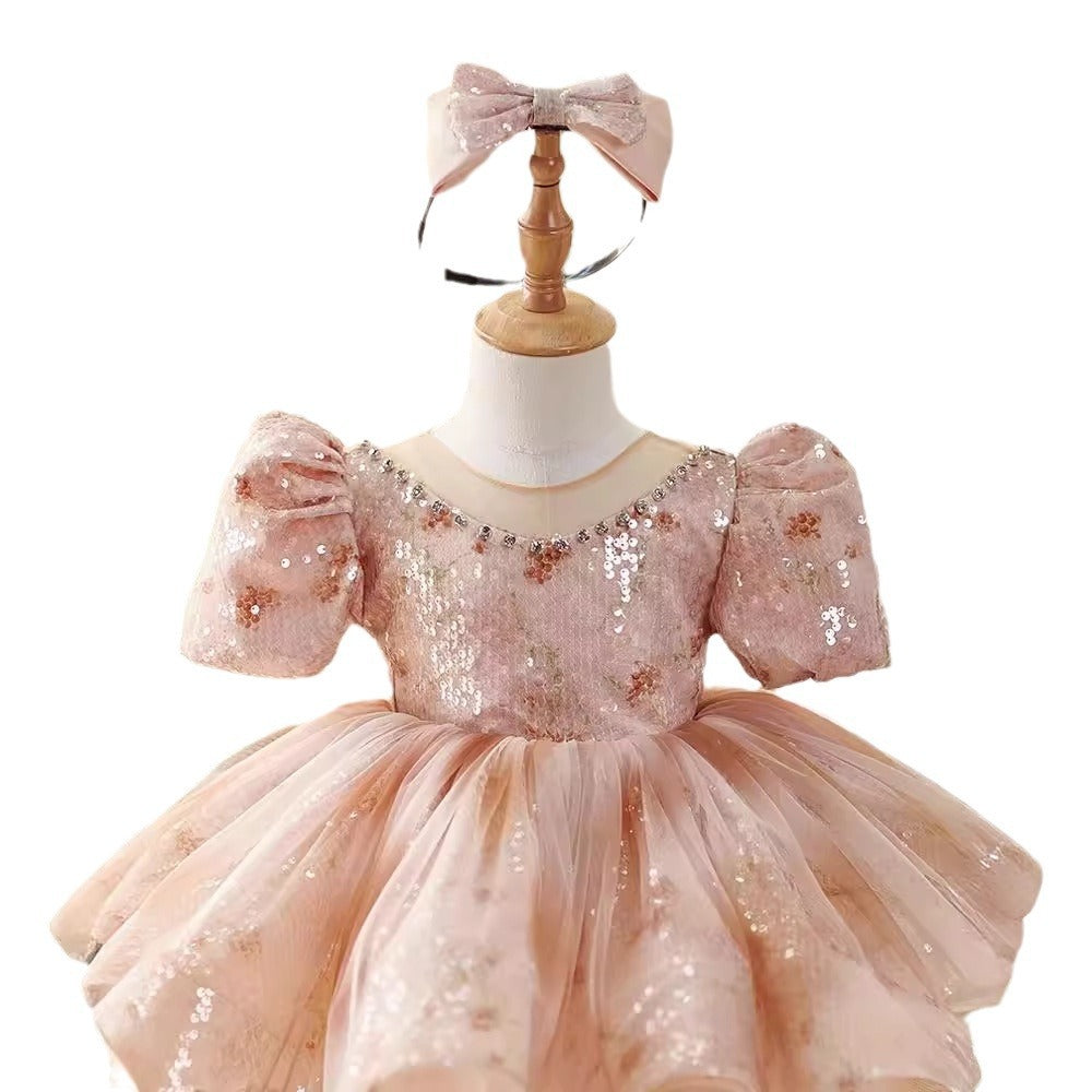 Children's Dress Princess Dress Girls High-end Host Birthday Piano