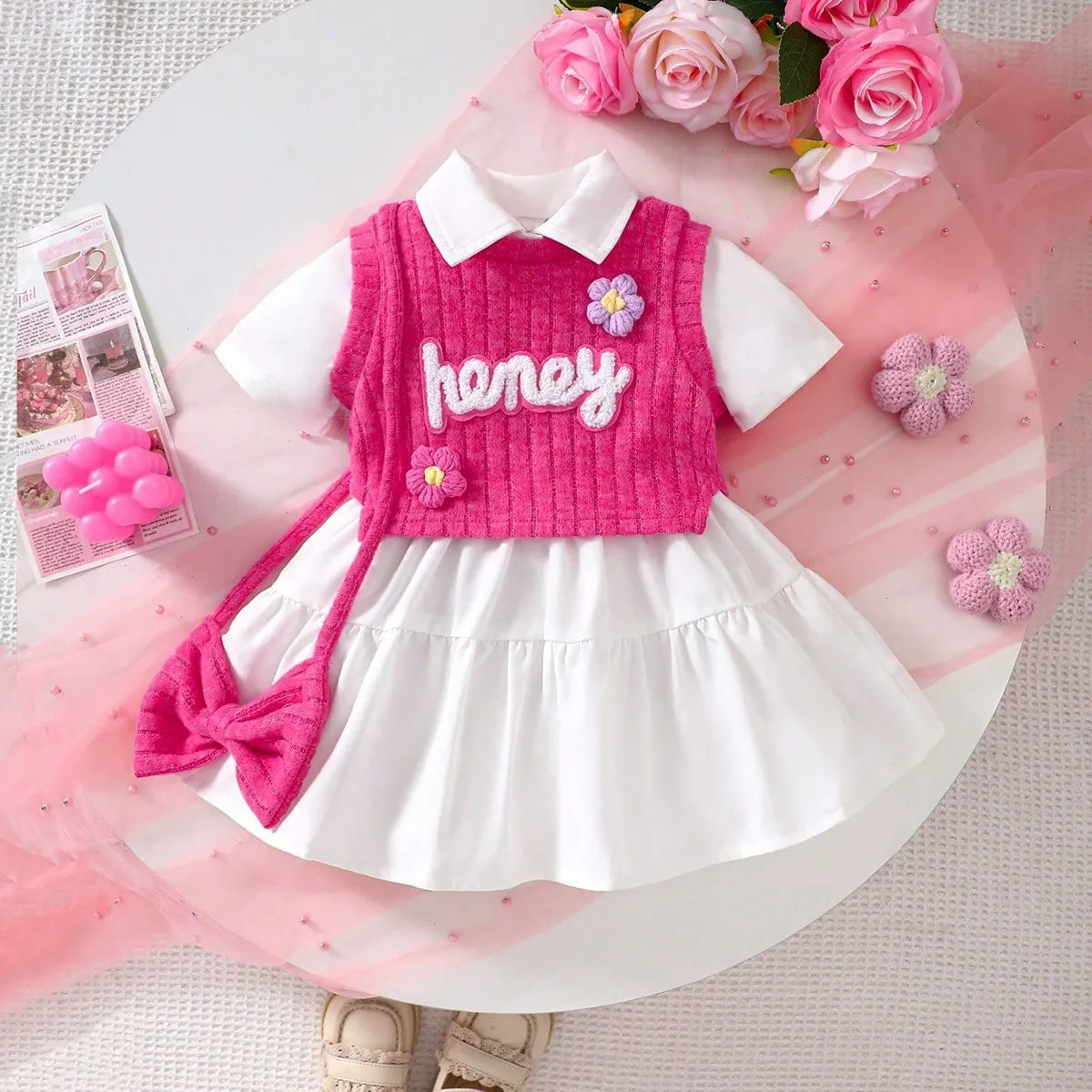 Short-sleeved cute baby children dress