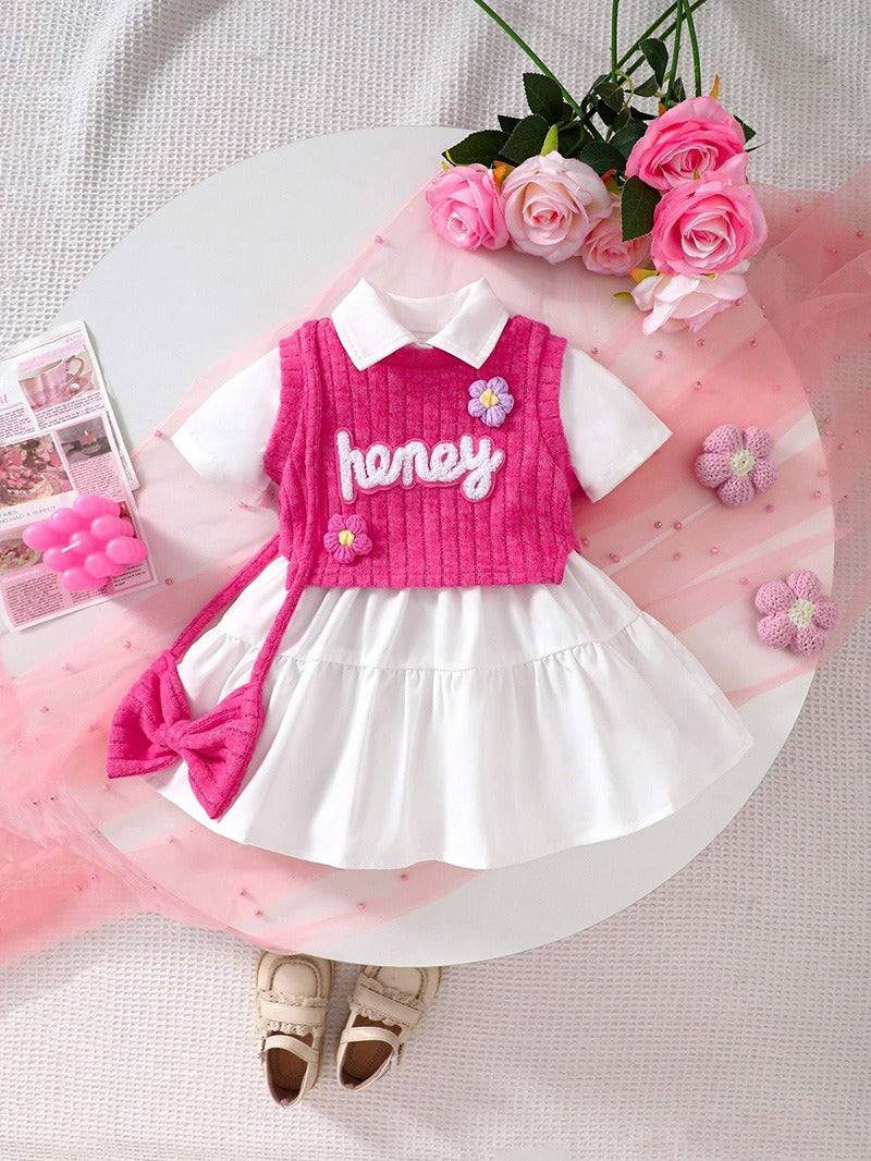 Short-sleeved cute baby children dress