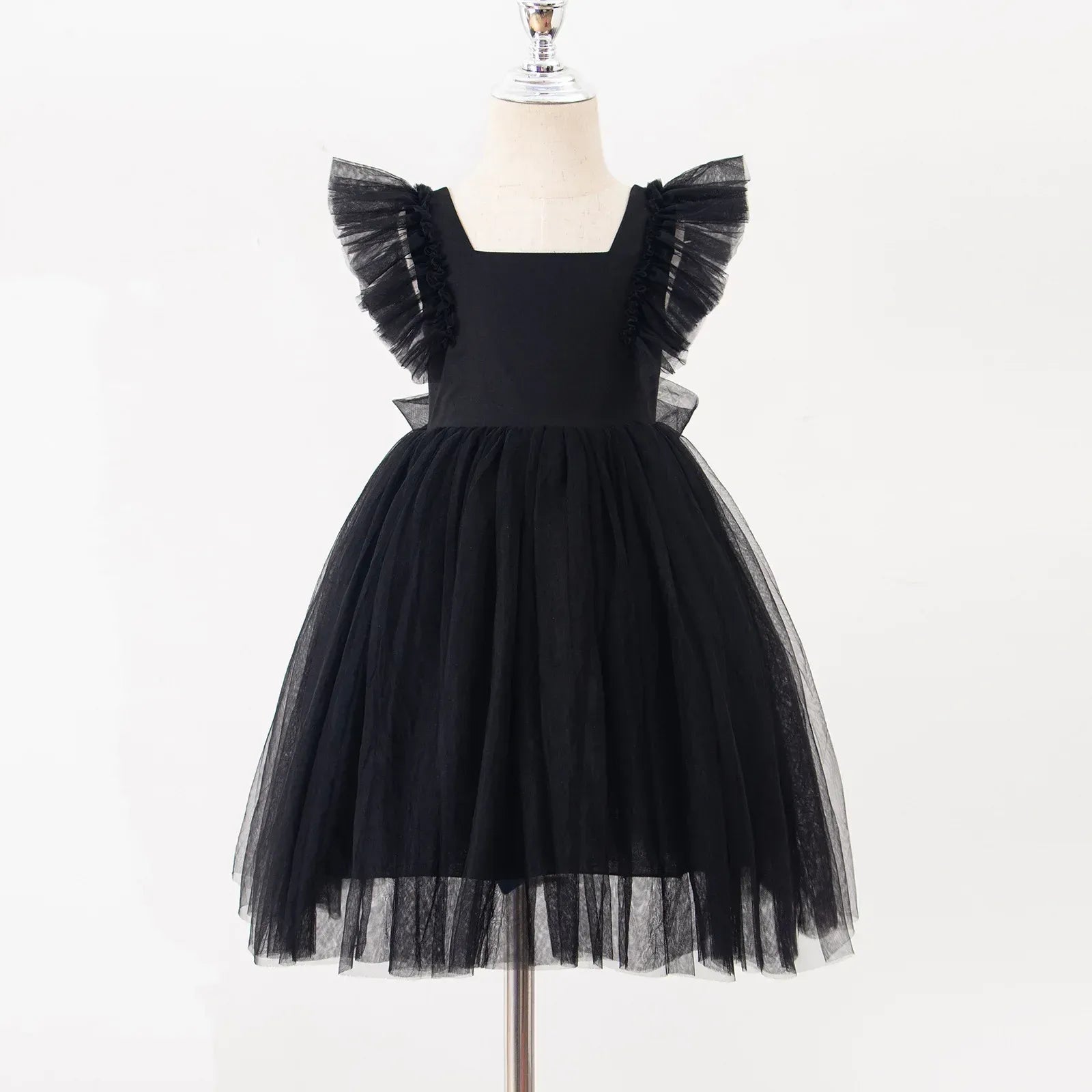 1-8Years New Little Girls Party Dress for Princess Dress Solid Child Clothes Flower Girl Birthday Princess Dress for Kids