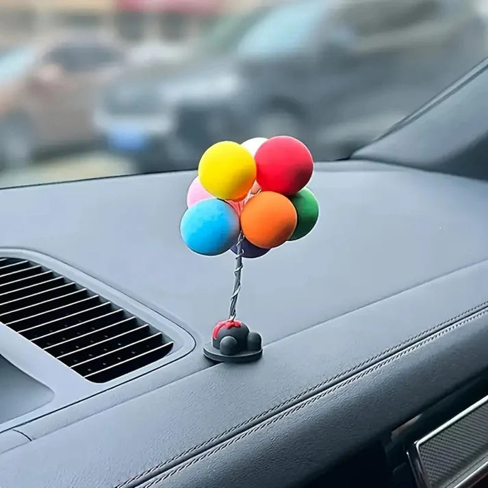 1pc of colorful clay balloon car dashboard decoration - with a cute cartoon design, perfectly suitable as an interior accessory for new cars.