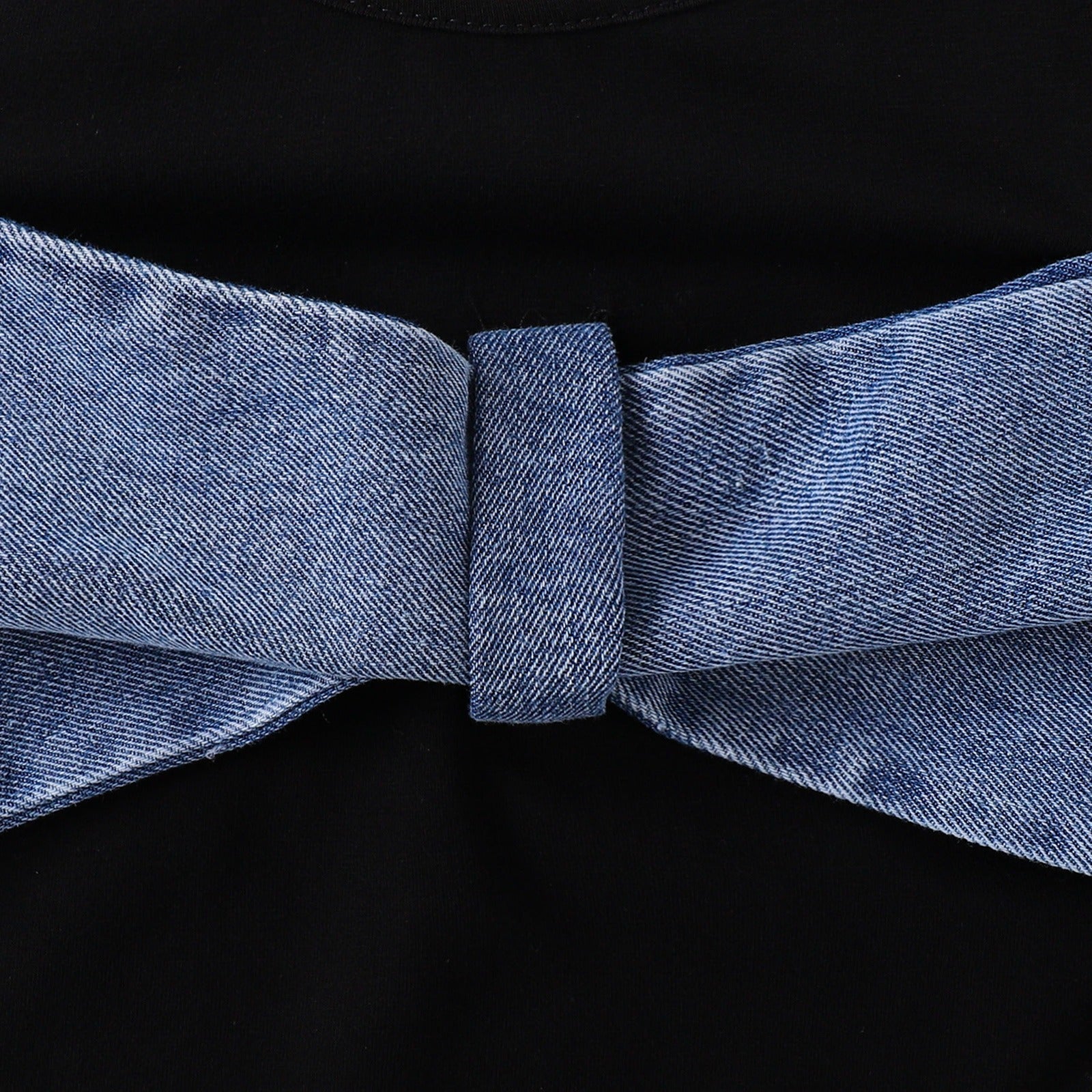 Two-piece tops with flared denim trousers two-piece set